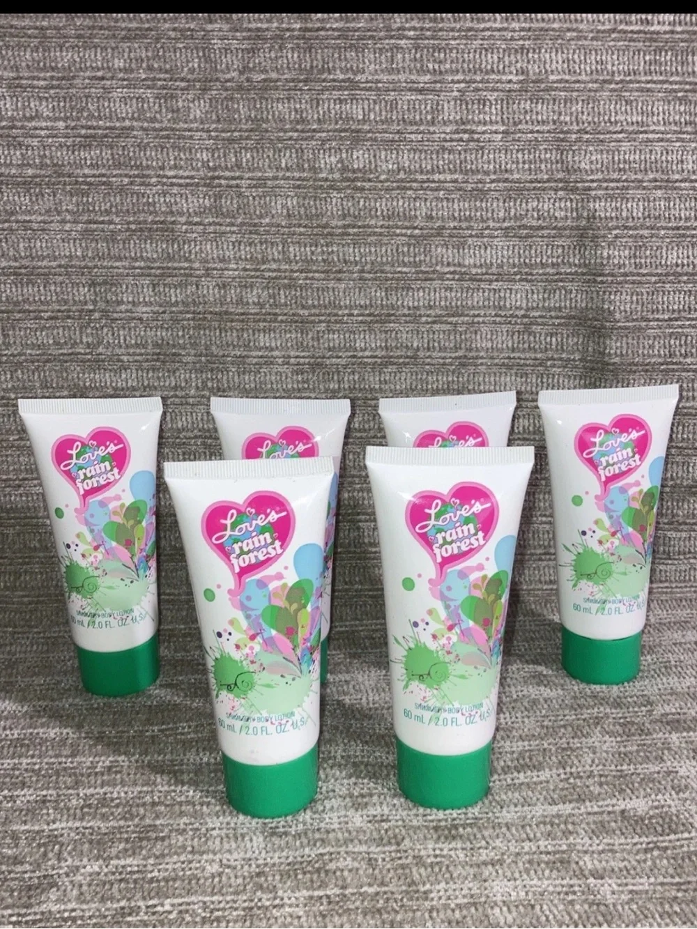 6 Pack Loves Baby Rainforest Rain Forest Shimmery Body Lotion 2oz each Dana New